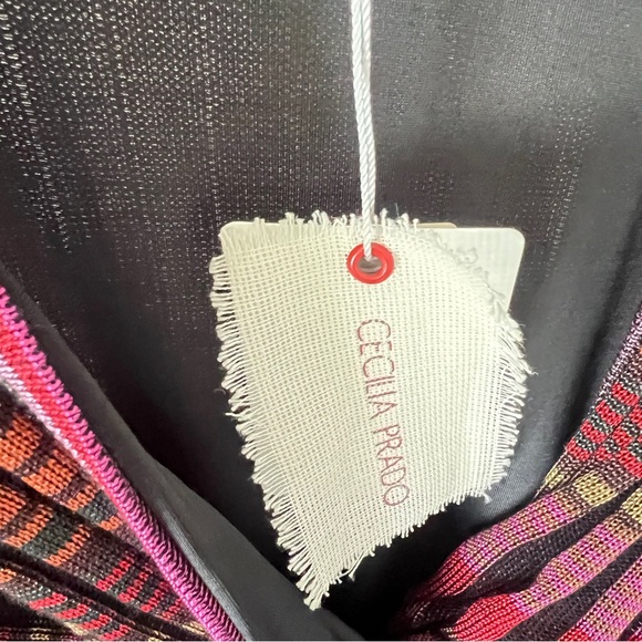 Cecilia Prado Deep V Tiered Multicolor Stripe Maxi Dress with Twist Front Size M - Picture 8 of 13